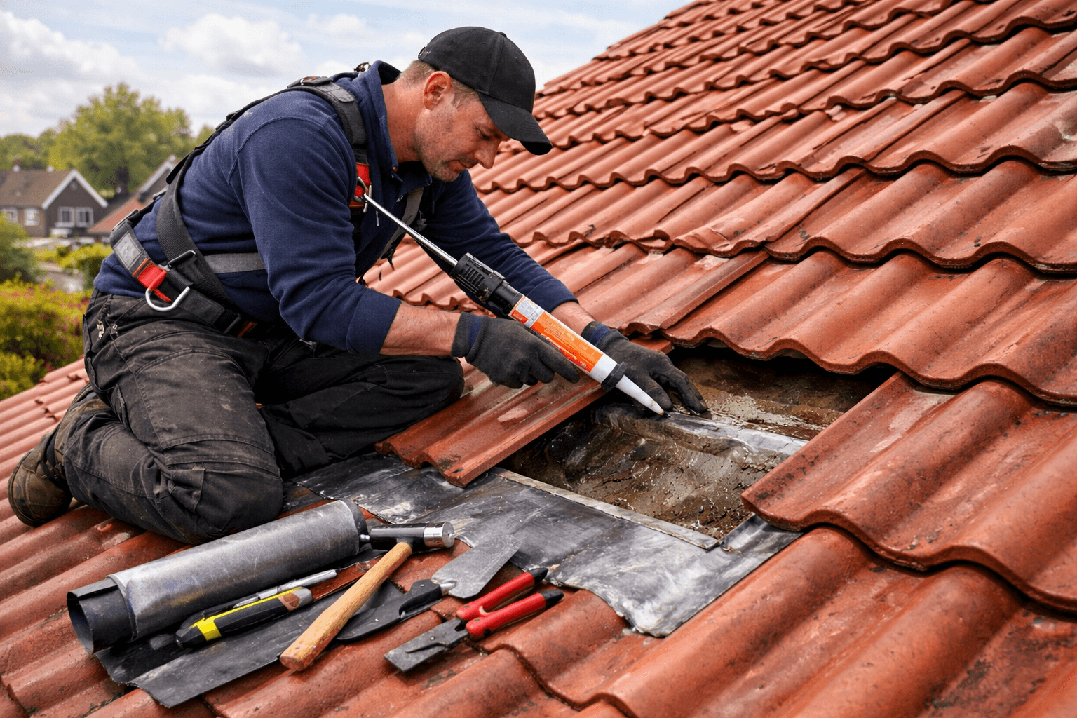 Daklekkage repareren